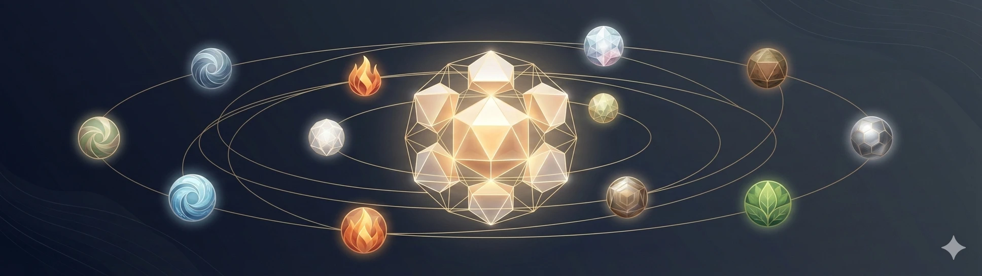 Illustration of Bazi Ten Gods life roles, symbolizing the navigation system connecting the Day Master with ten surrounding energies.