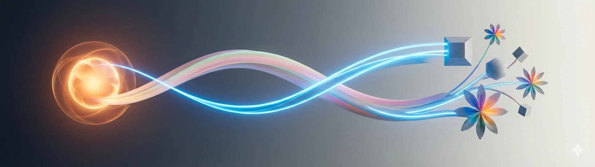 Abstract art illustrating the flow of energy for 食神 (Creator) and 傷官 (Challenger) in Bazi, representing the transformation of inner talent into creativity.